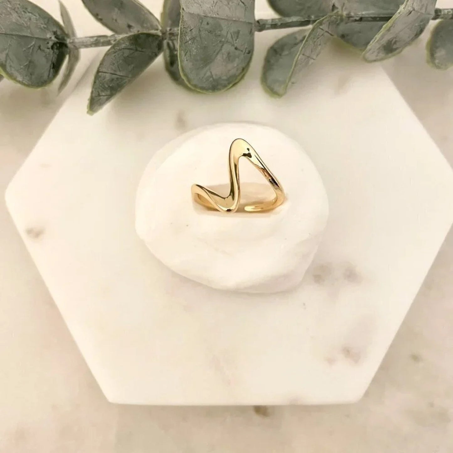 925 Sterling Silver Dainty Minimalist Wave Ring Stackable Thin Wave Ring