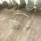 925 Sterling Silver Leaf Bracelet Adjustable Bangle Cuff Statement Bracelet