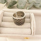 925 Sterling Silver Thick Wide Ring Band Statement Ring Stacked Multi Layer Ring
