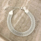 925 Sterling Silver Mesh Bracelet Wide Chunky Thick Bracelet Large Bracelet