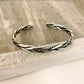 925 Sterling Silver Mens Bangle Bracelet Modern Twist Cuff Bracelet