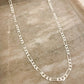 925 Sterling Silver Figaro Chain Necklace Flat Link Necklace 4 MM Links