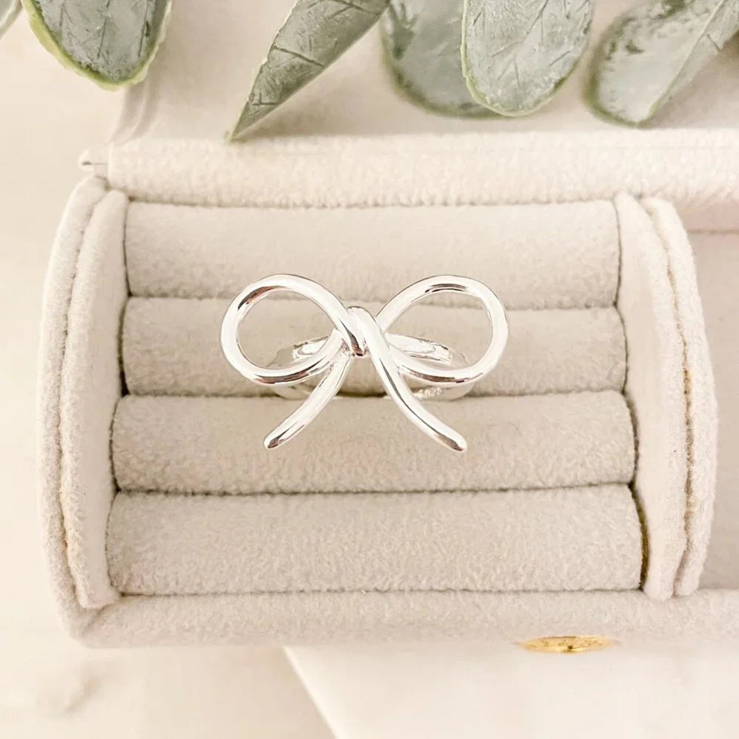 925 Sterling Silver Large Bow Ring Silver Statement Ring Ribbon Ring Bow Ring