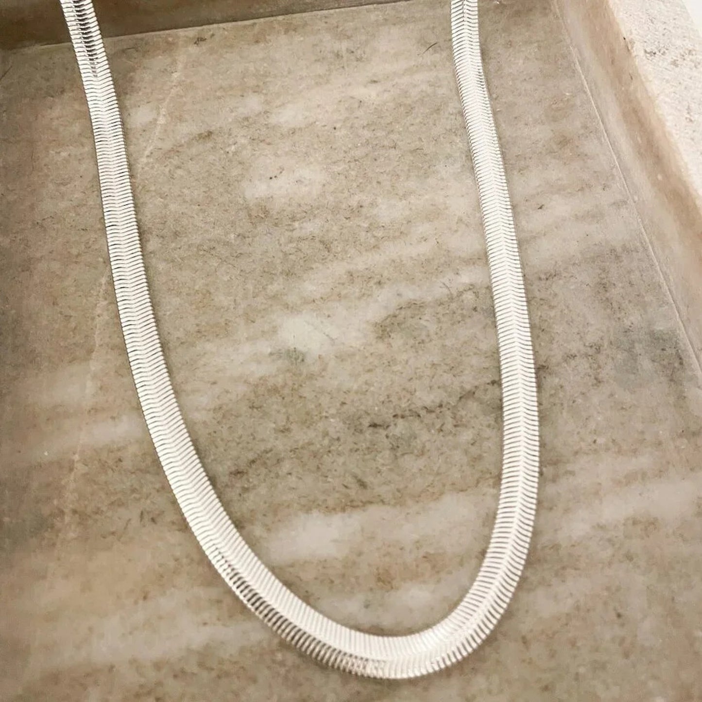 925 Sterling Silver Snake Chain Necklace Herringbone Necklace 6 MM Chain