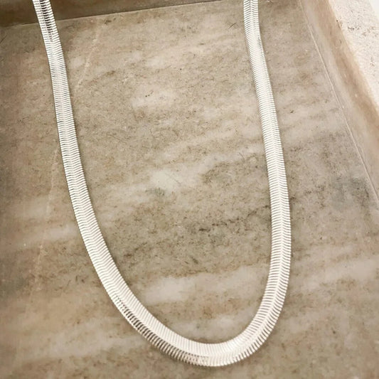 925 Sterling Silver Snake Chain Necklace Herringbone Necklace 6 MM Chain
