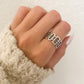 925 Sterling Silver Link Ring Minimalist Dainty Adjustable Ring Thumb Ring