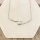 925 Sterling Silver Double Bar Pearl Necklace Chopstick Geometric Tube Necklace