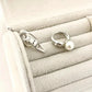 925 Sterling Silver Pearl Huggie Earrings Small Huggie Hoop Earrings